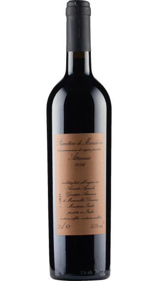 Bottle of Attanasio Primitivo di Manduria 2016 wine 750 ml