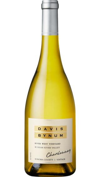 Bottle of Davis Bynum River West Vineyard Chardonnay 2017 wine 750 ml