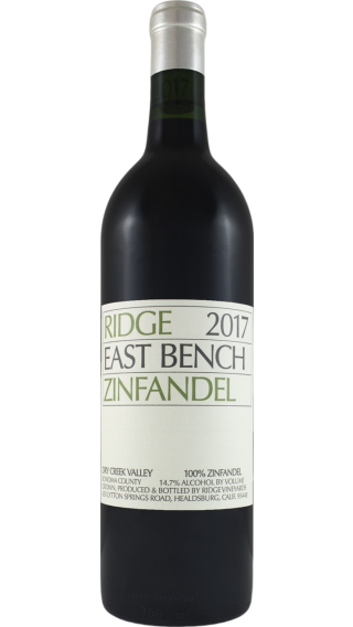 Bottle of Ridge East Bench Zinfandel 2019 wine 750 ml