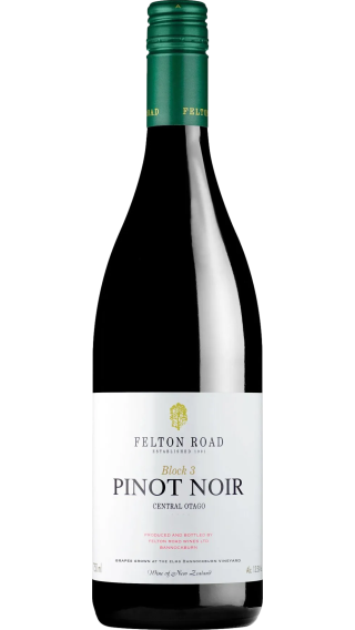 Bottle of Felton Road Block 3 Pinot Noir 2021 wine 750 ml