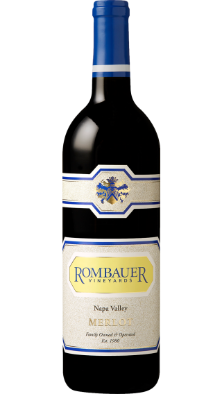 Bottle of Rombauer Vineyards Merlot 2017 wine 750 ml