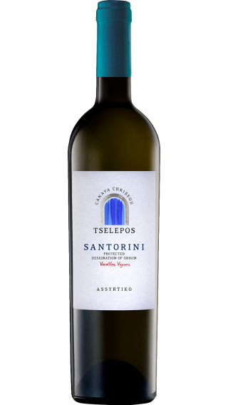 Bottle of Tselepos Canava Chrissou Santorini Assyrtiko 2023 wine 750 ml