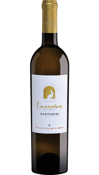 Bottle of Tselepos Canava Chrissou Santorini Laoudia Assyrtiko 2021 wine 750 ml