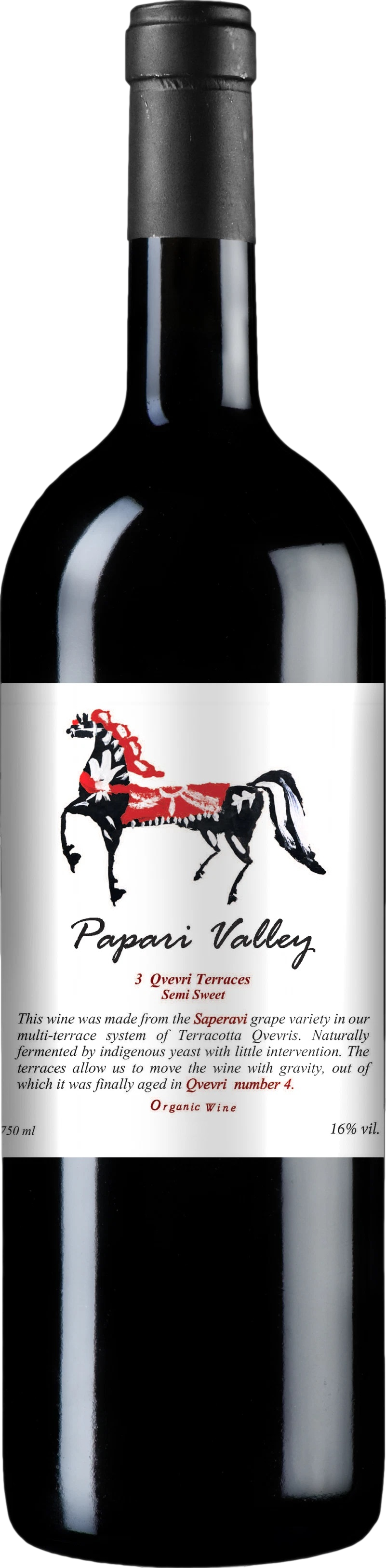 Papari Valley 3 Qvevri Terraces Saperavi Semi Sweet 2023 afbeelding