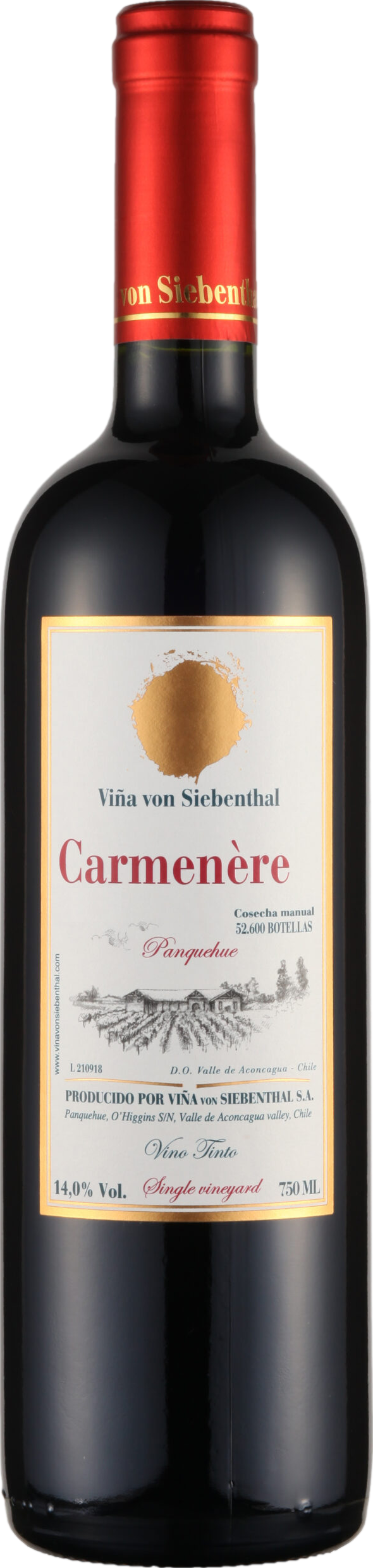 Vina von Siebenthal Gran Reserva Carmenere 2021 afbeelding
